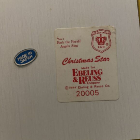 Christmas Music Pull Angel Star Wall Decor Hark The Harold Angels Sing 1984 Vtg - Picture 5 of 9